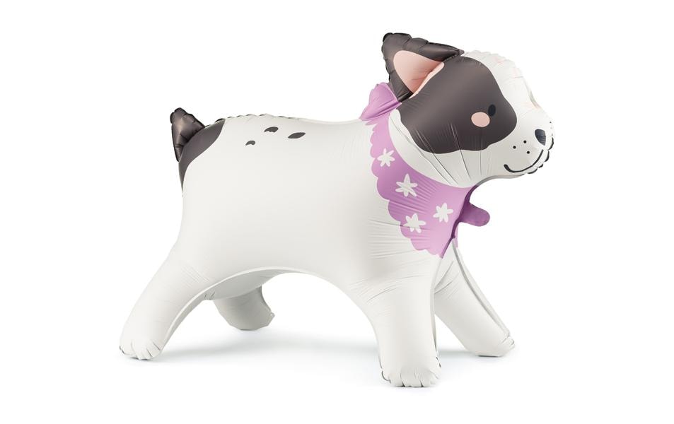 Partydeco Ballon en aluminium Bouledogue debout Noir/blanc, 75 x 57 cm