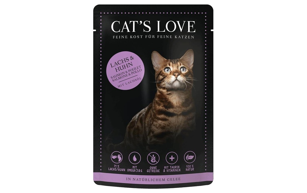 Cat's Love Alimentation humide Adult saumon & poulet, 85 g
