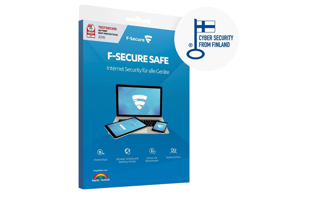 F-Secure SAFE Boîte, Version complète, 3 appareils, 1 an