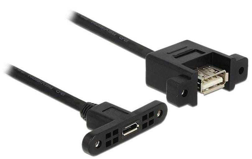 Delock Câbles rallonges à encastrer USB 2.0  USB-A - Micro-USB B 1 m