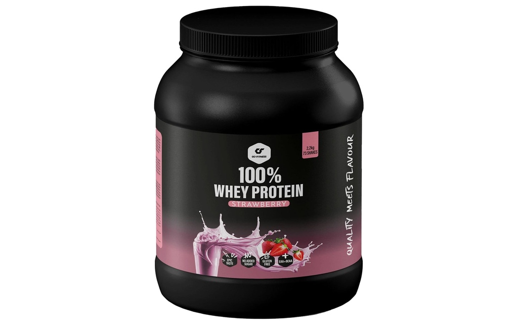 Go Fitness Poudre 100% Whey Protein Fraise 2200 g