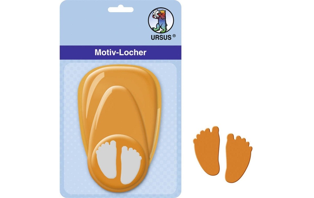 URSUS Perforatrice à motif Pieds de bébé moyen, 2.54 cm