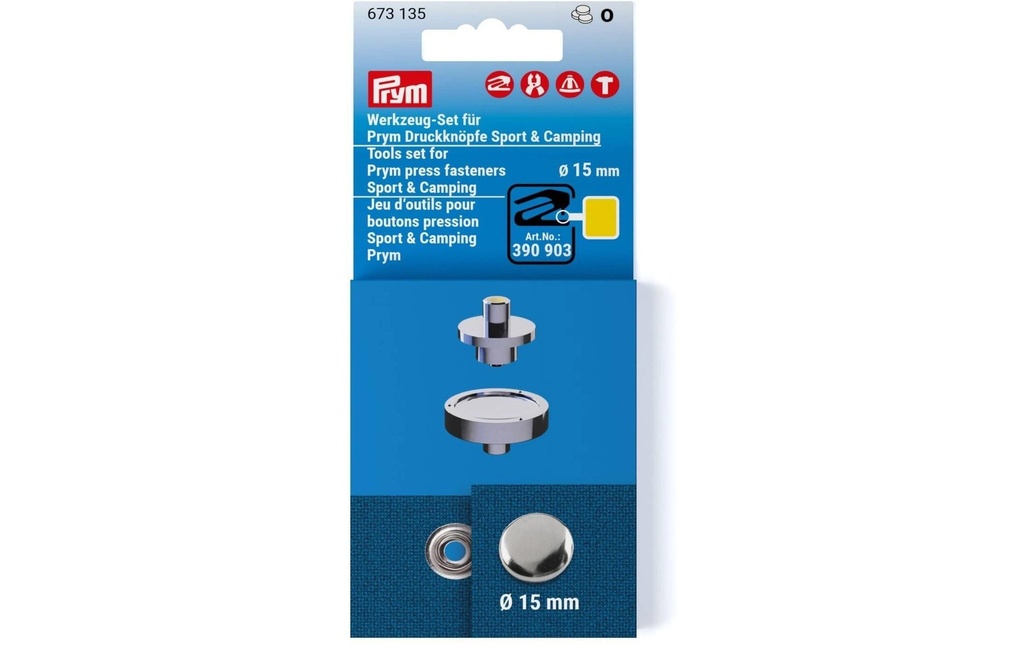 Prym Kit di cucito pour les boutons-pression 2 pièces, couleur argent, jaune