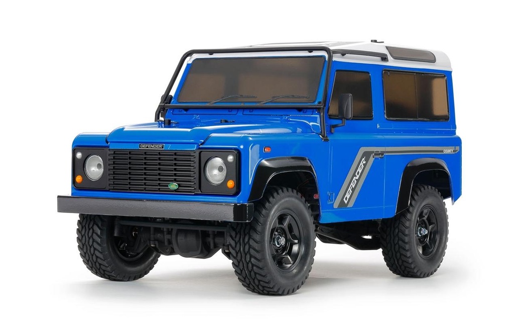 Tamiya Scale Crawler Land Rover Defender D90 bleu, CC-02 1:10, kit de construction