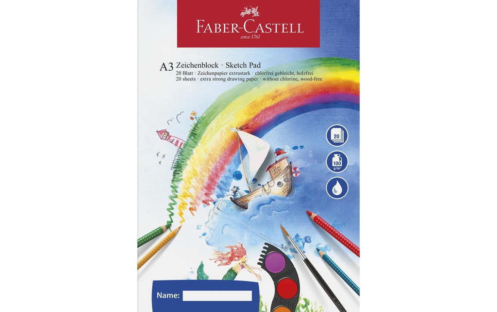 Faber-Castell Carnet de dessin A3 20 feuilles