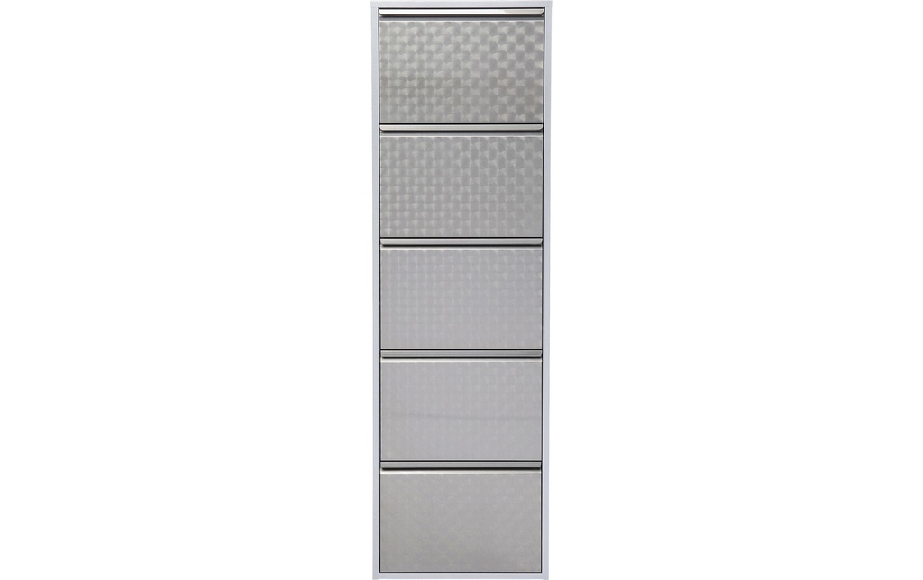 Kare Armoire à chaussures Caruso 5-, 50 x 170 cm, Argent