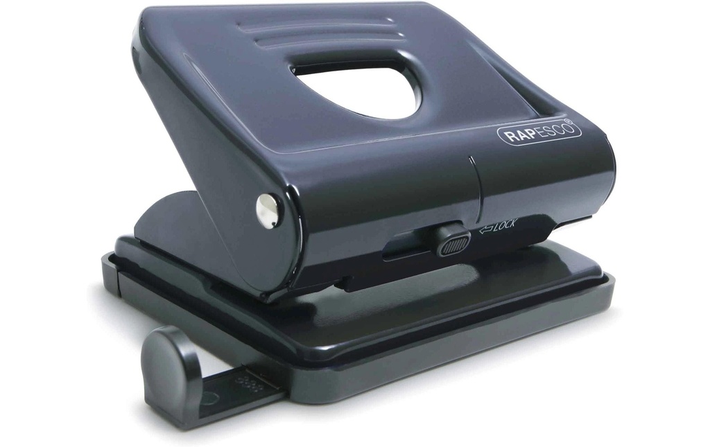 Rapesco 827 Perforateur métallique double Capacité de 30 feuilles, noir