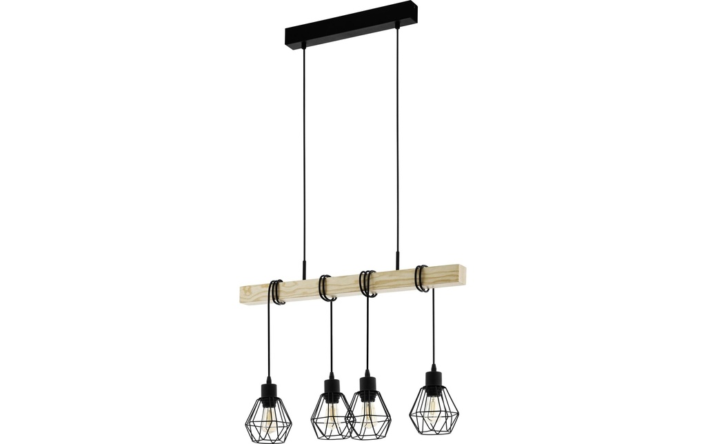 EGLO Leuchten Lampe suspendue TOWNSHEND 5 noir exkl. E27 4x60W