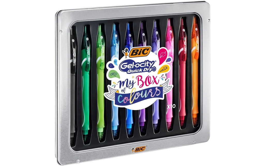 BIC Gelocity Quick Dry Box x10 ass (10 pces)