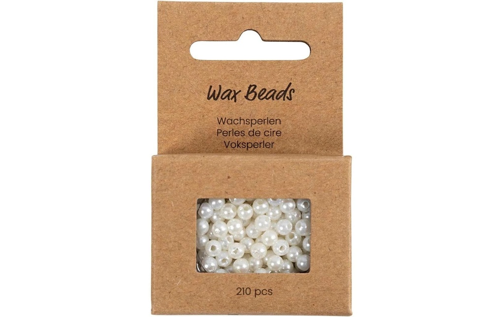 Creativ Company Kits de perles Perles de cire Blanc, 4 mm