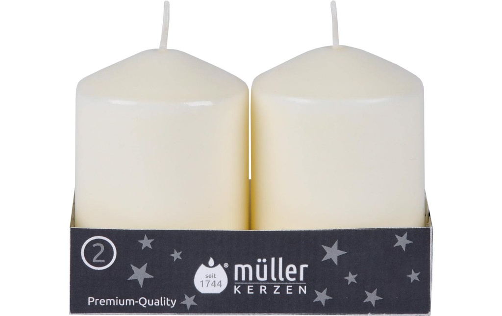 müller Kerzen Bougie pilier Vanille, 2 pièces