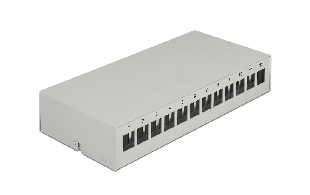 Delock Boîtier Panneau de distribution Keystone 12 ports gris