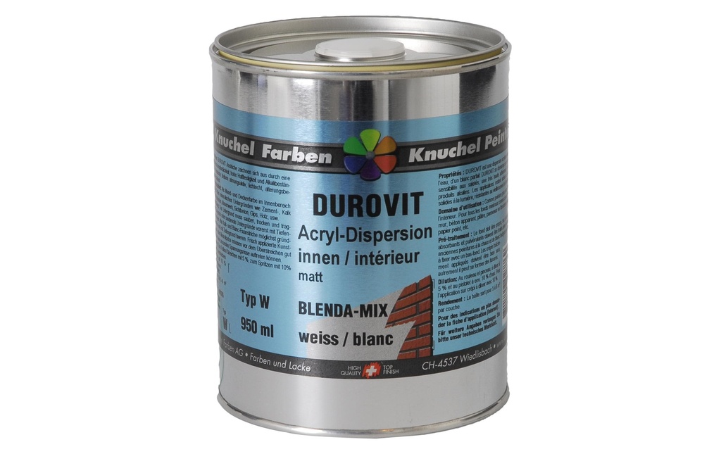 Knuchel Dispersion intérieure Durovit-Mix 1 l Blanc