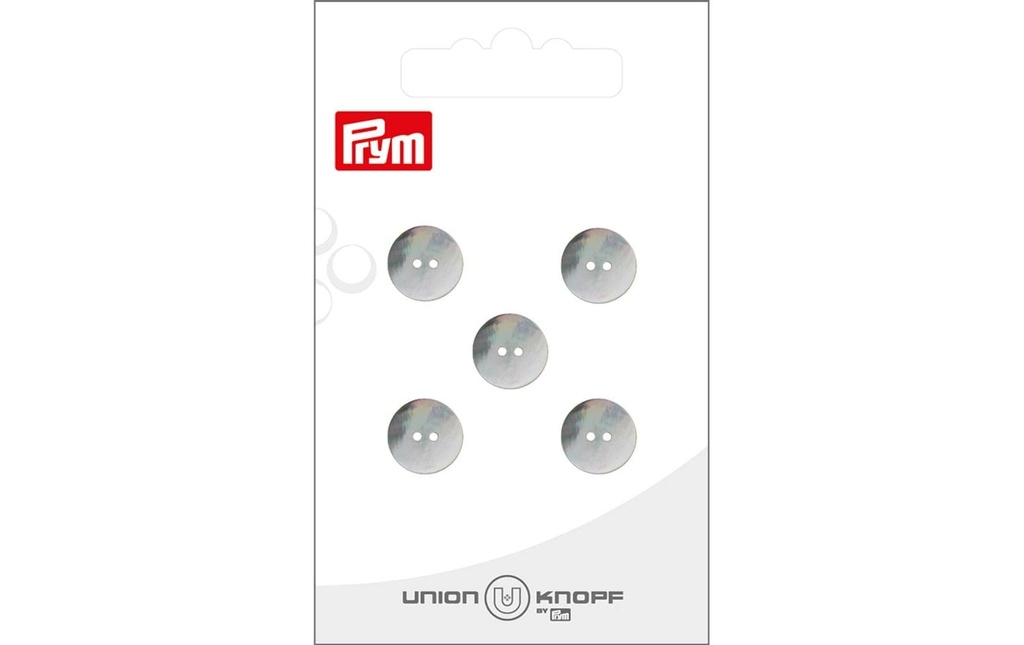 Prym Union Knopf Boutons Nacre 11 mm, 5 pièces, Blanc