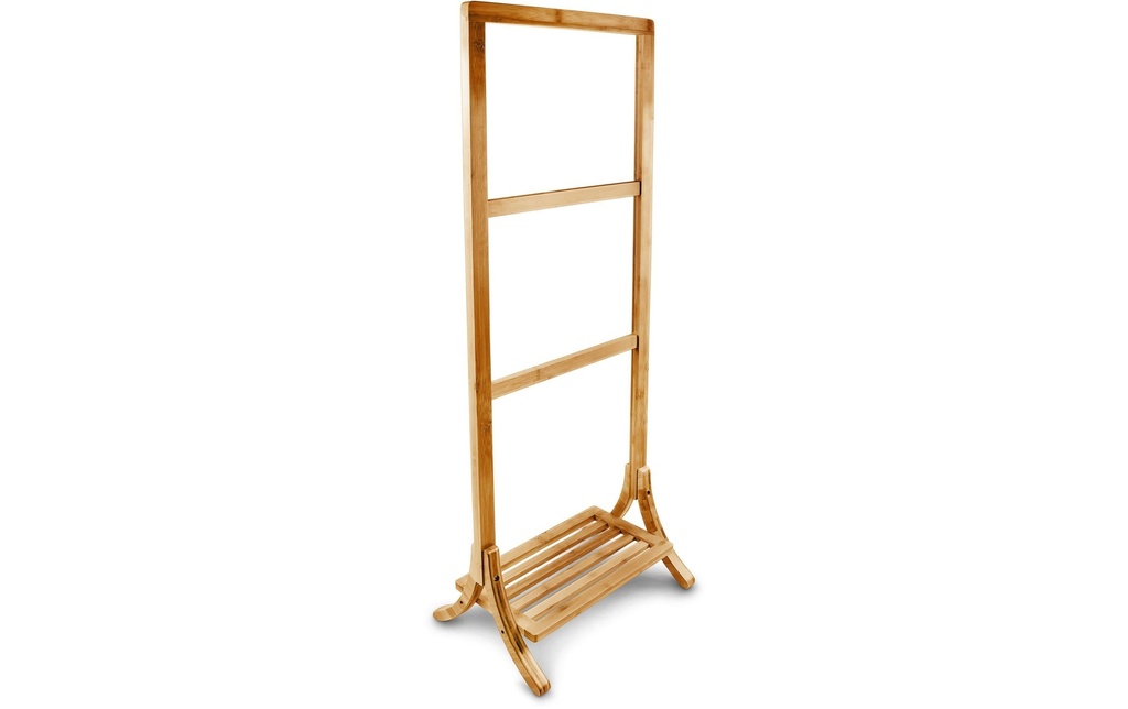 relaxdays Porte-serviette avec 3 barres 105 x 40 x 27 cm, Naturel