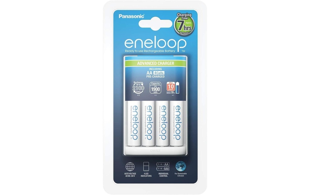 Panasonic Chargeur eneloop BQ-CC17 + 4x AA 1900 mAh