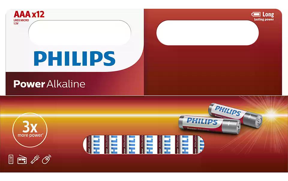 Philips Pile Power Alkaline AAA , 12 Pièce/s