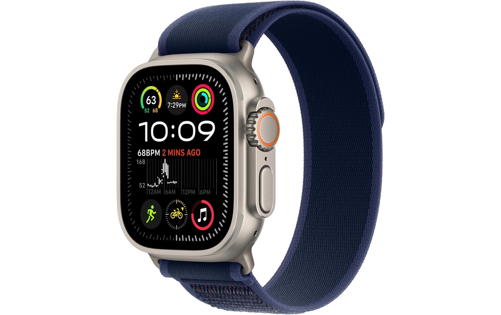 Apple Watch Ultra 2 Natural Titanium Trail Loop bleu M/L