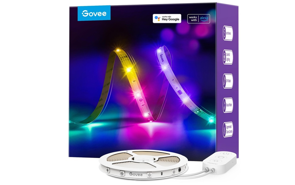 Govee Bande LED Basic, 10 m, RGBIC, Wi-Fi + Bluetooth