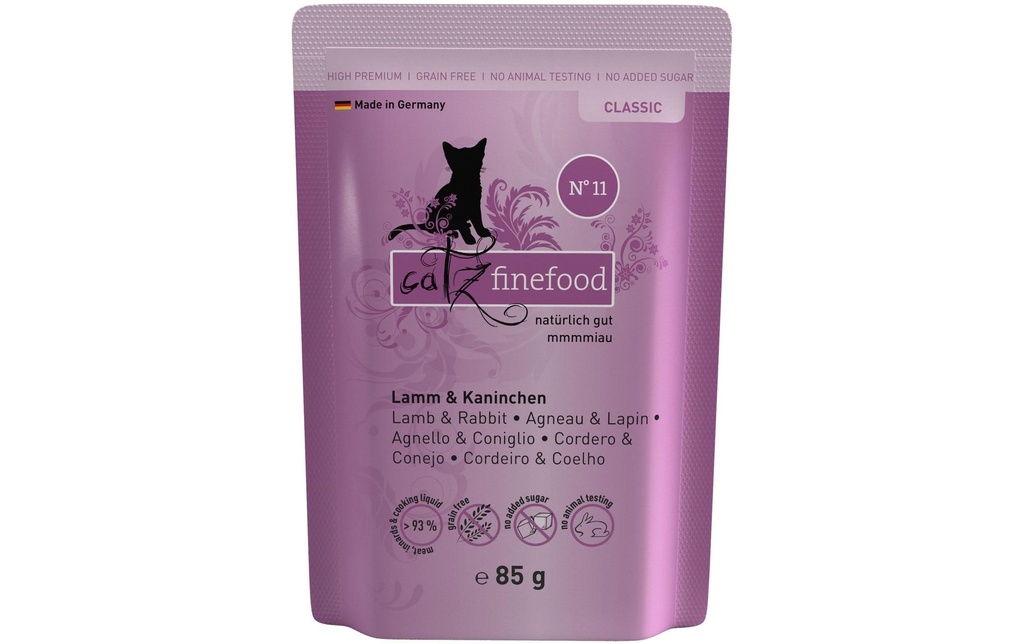 catz finefood Alimentation humide No.11 Agneau & lapin, 85 g