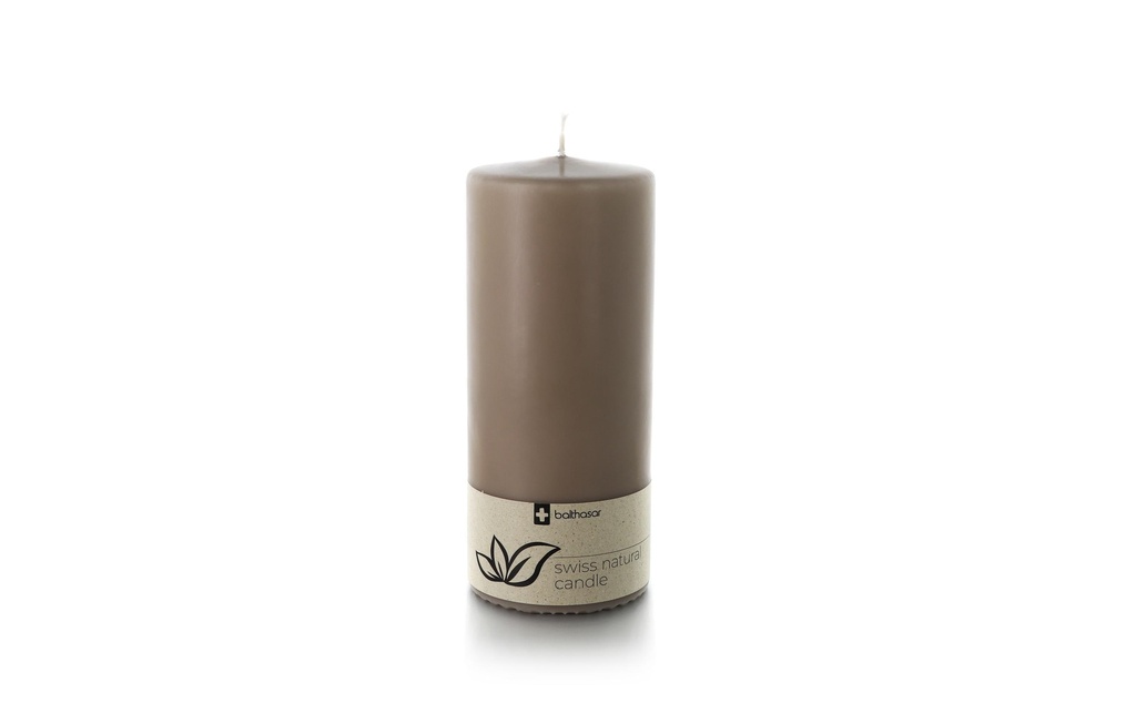 balthasar Bougie cylindrique Swiss Natural Candle 15 x 6 cm Taupe