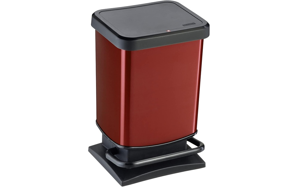 Rotho Poubelle à pédale Paso 20 l, Rouge métallisé
