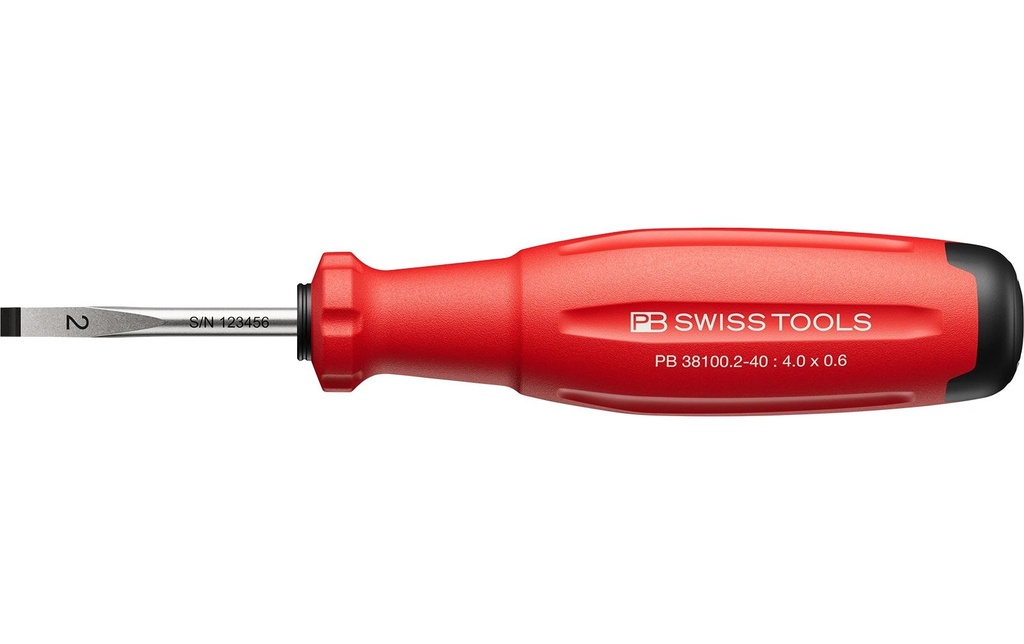 PB Swiss Tools Tournevis pour vis à fente SwissGrip Evo PB 38100.2-40 rouge