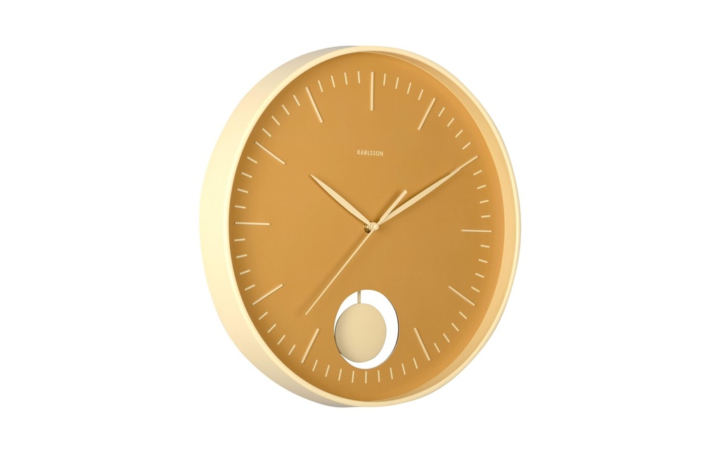 KARLSSON Horloge murale Grato Pendulum 40.6 cm, Jaune/jaune doux