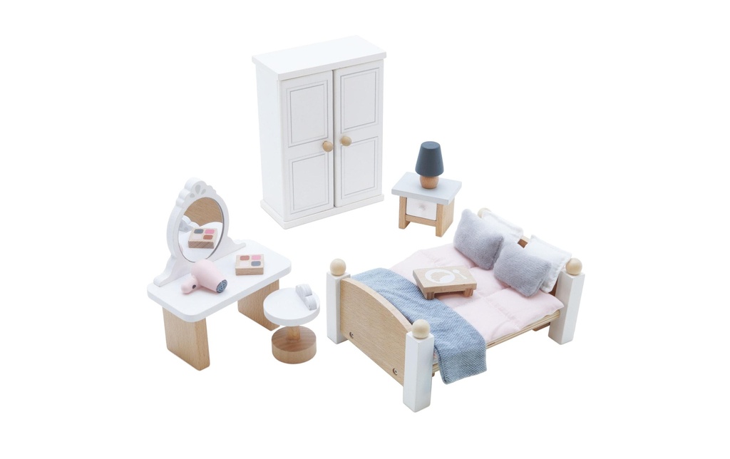 LE TOY VAN Meuble de maison de poupée Set de meubles de chambre à coucher