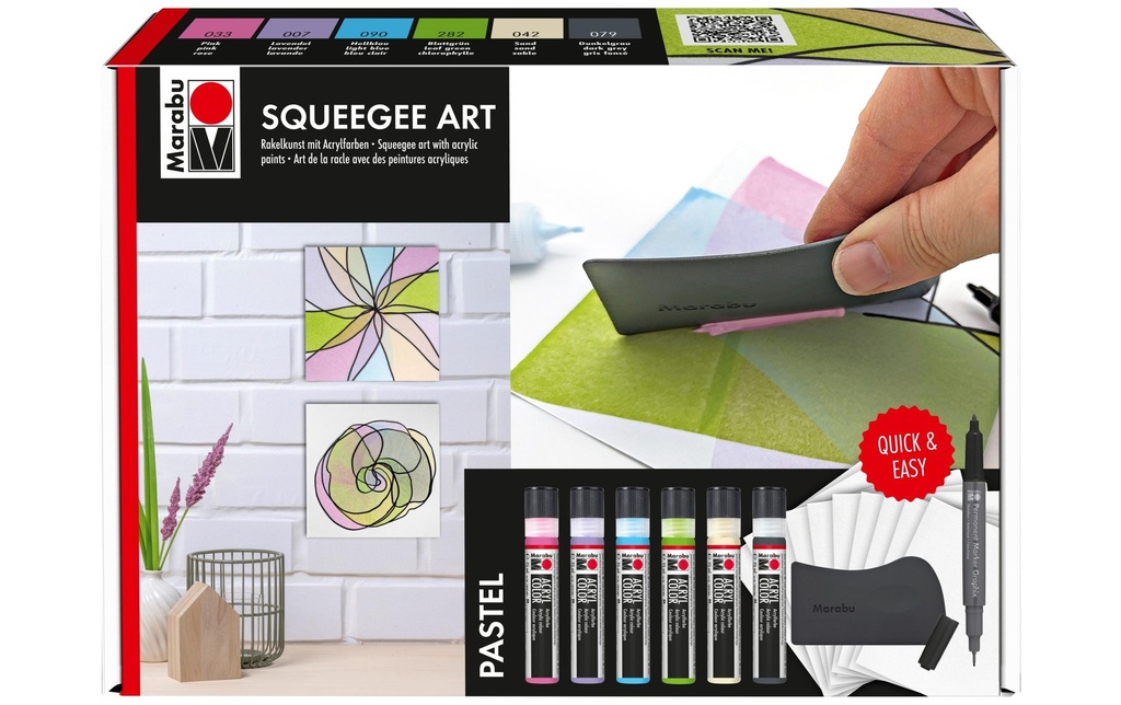 MARABU Acrylcol.SqueegeeArt Set pâte