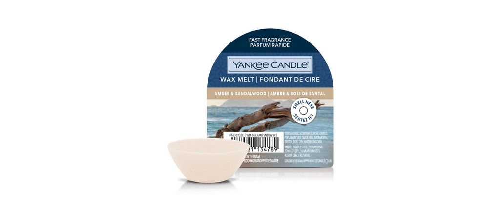 Yankee Candle Signature Plaquettes de cire parfumées Amber & Sandalwood