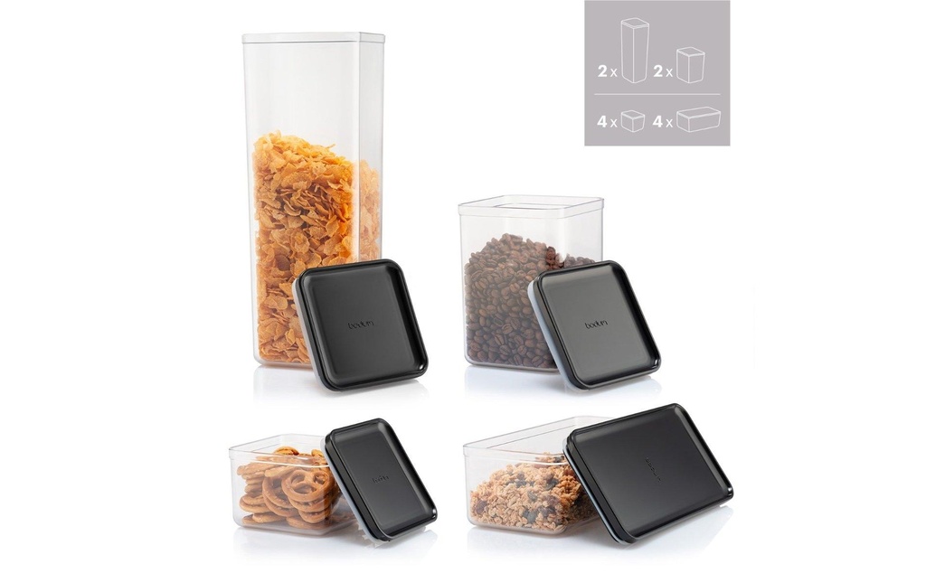 Bodum Boîte à provisions Set de 12 Canteen Noir