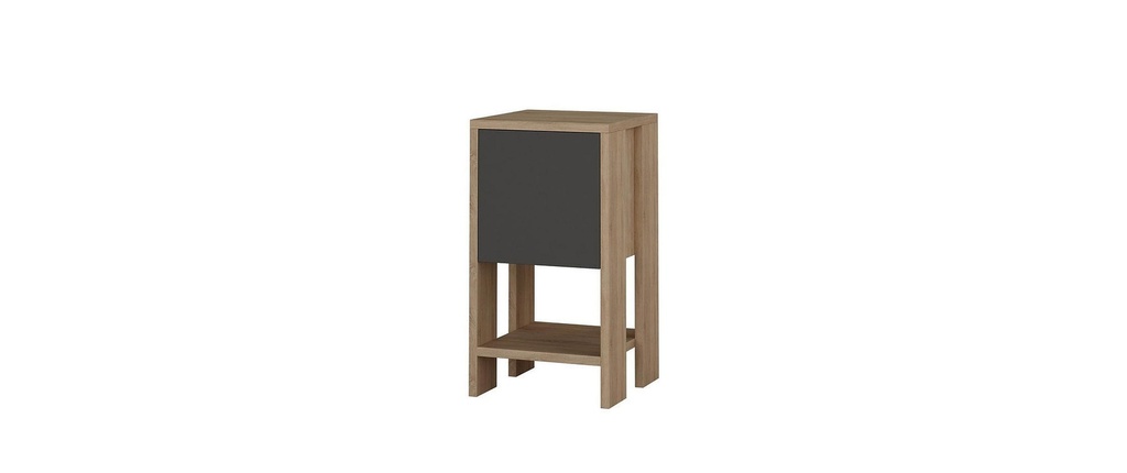 Woody Fashion Table de nuit Ema 30 x 55 x 30 cm, Anthracite/Nature