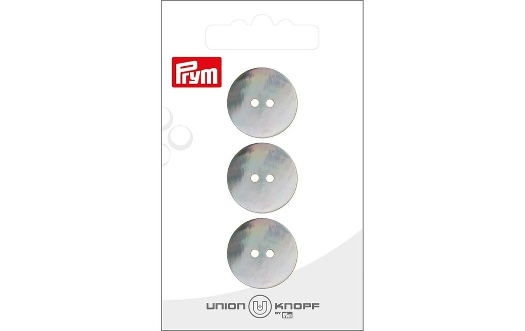 Prym Union Knopf Boutons Nacre 20 mm, 3 pièces, Blanc