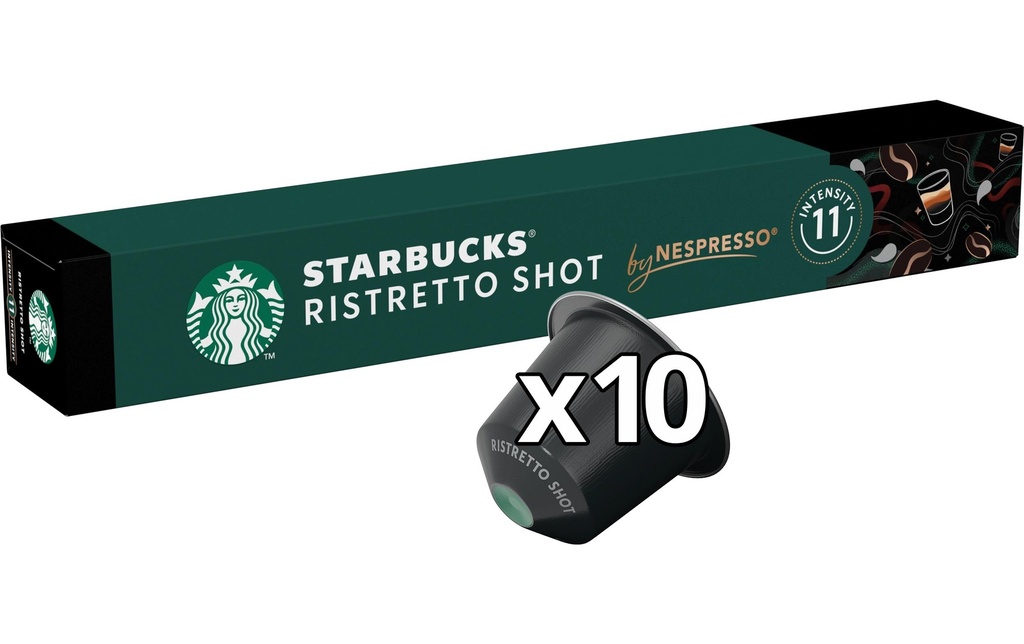 Starbucks Capsules de café Ristretto Shot Nespresso Dark Roast 10 pièces