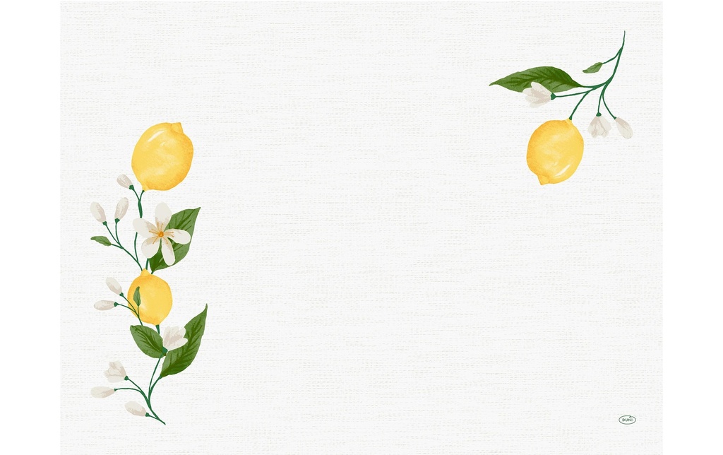 Duni Set de table Lemon Fiesta 250 pièces, 40 cm x 30 cm, Jaune/Blanc