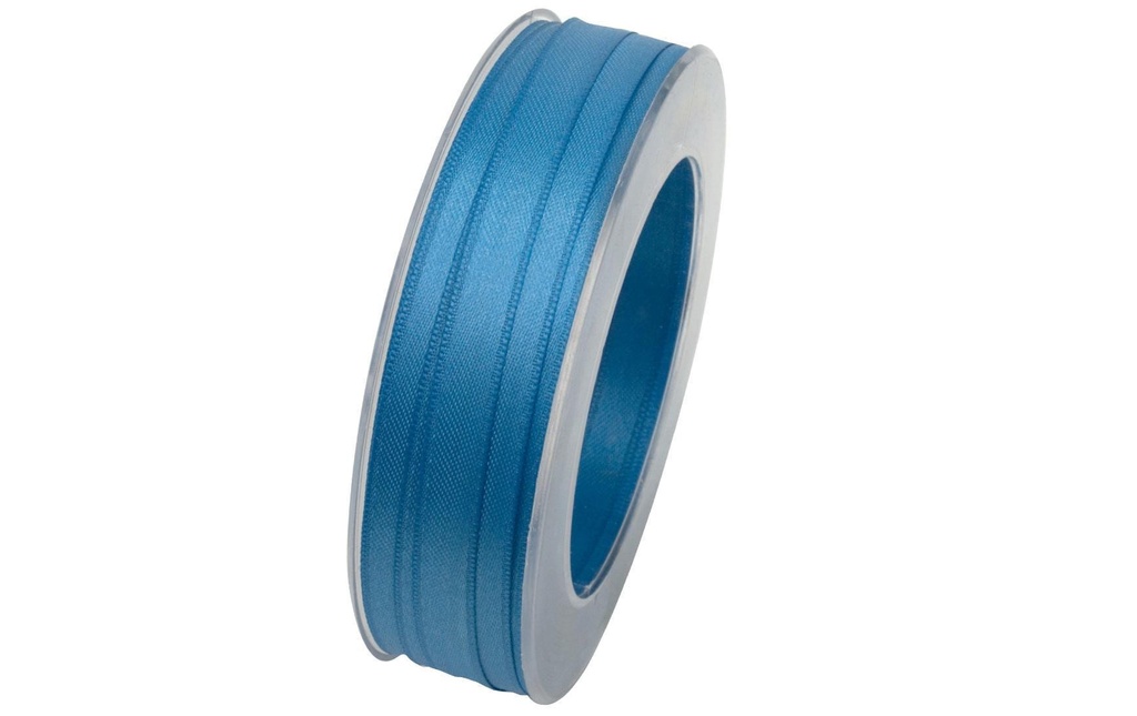 GOLDINA Ruban de satin 10 mm x 25 m, bleu moyen, 1 pièce