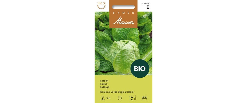 Samen Mauser Semence Laitue romaine verte BIO degli ortolani