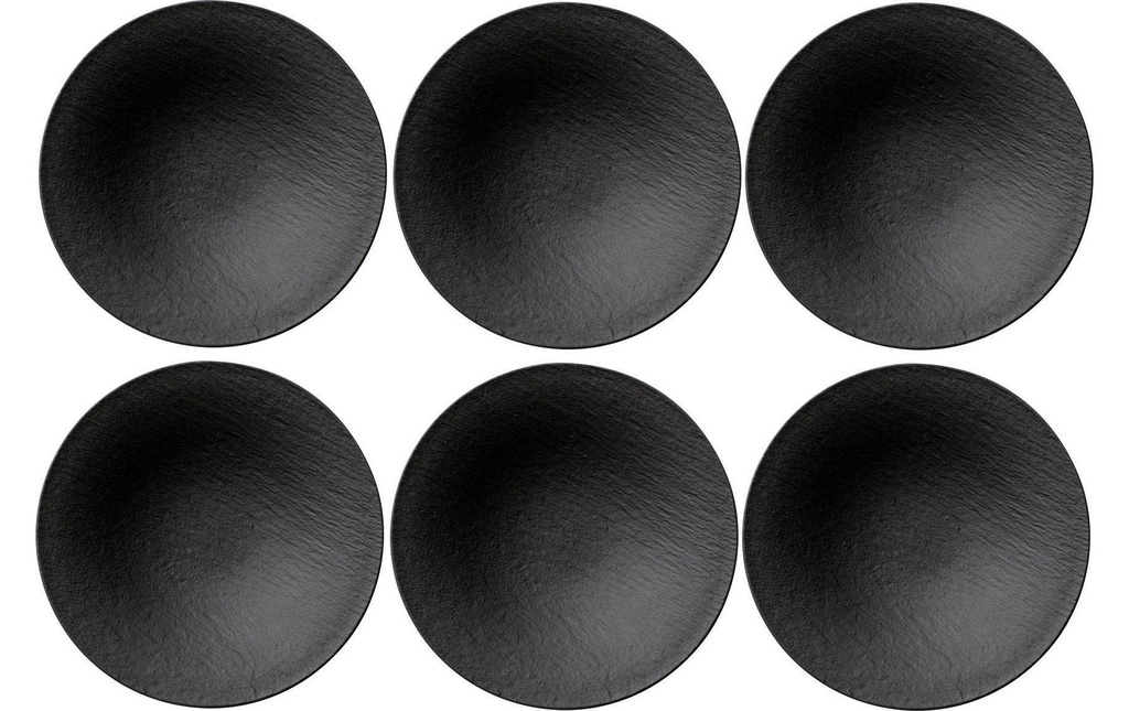 Villeroy & Boch Assiette de soupe et de pâtes Manufacture Rock 6 pièces, Noir