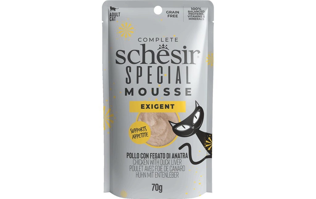 Schesir Alimentation humide Mousse Spéciale Exigente, 70 g