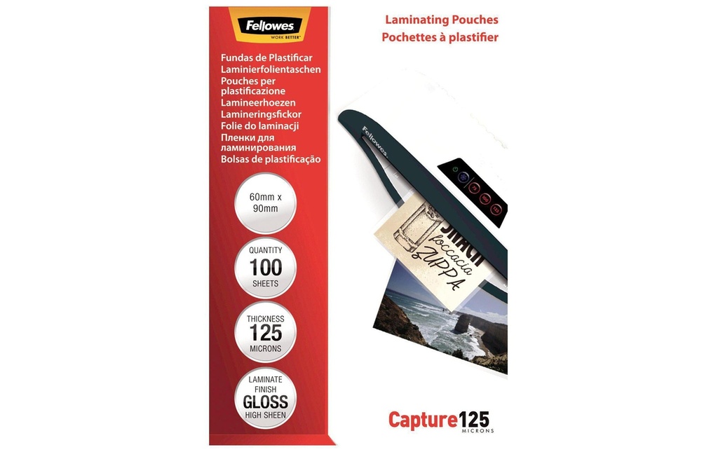 Fellowes Film laminé 125 microns, 100 pièces