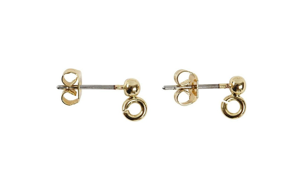 Creativ Company Boucle d’oreille Fiche, 15 mm, dorée, 10 pièc.