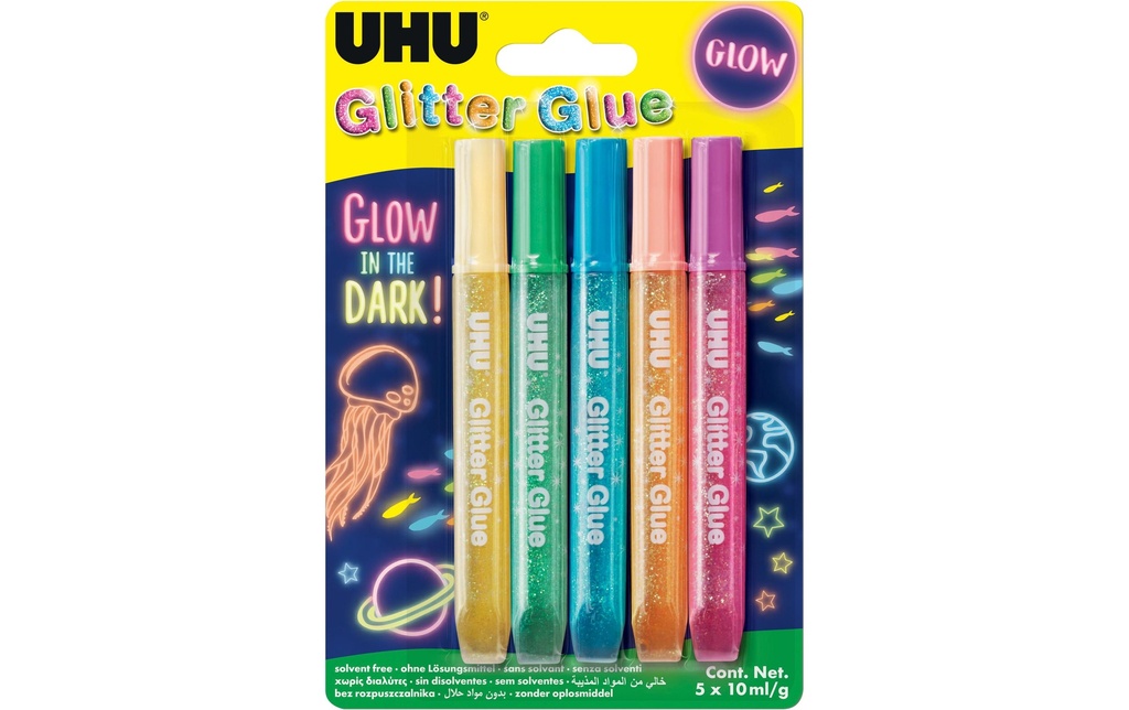 UHU Colle paillet.bli.5pcs.ass. (5 pces)
