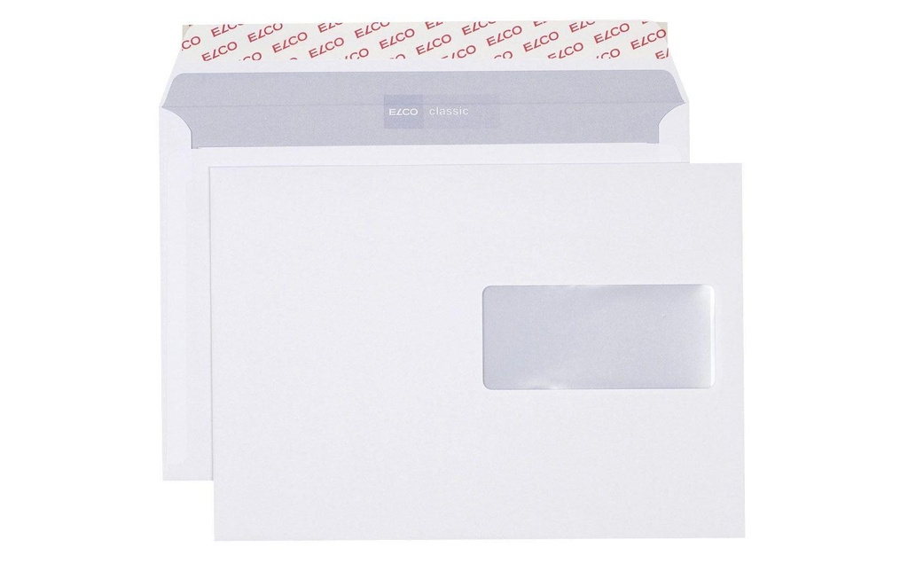 ELCO Enveloppe Classic C5 avec fenêtre à droite, 500 pièces