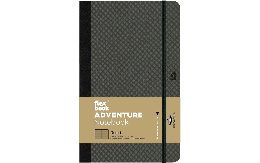 Flexbook Adventure Notebook 13 x 21 cm, À lignes, Off-Black