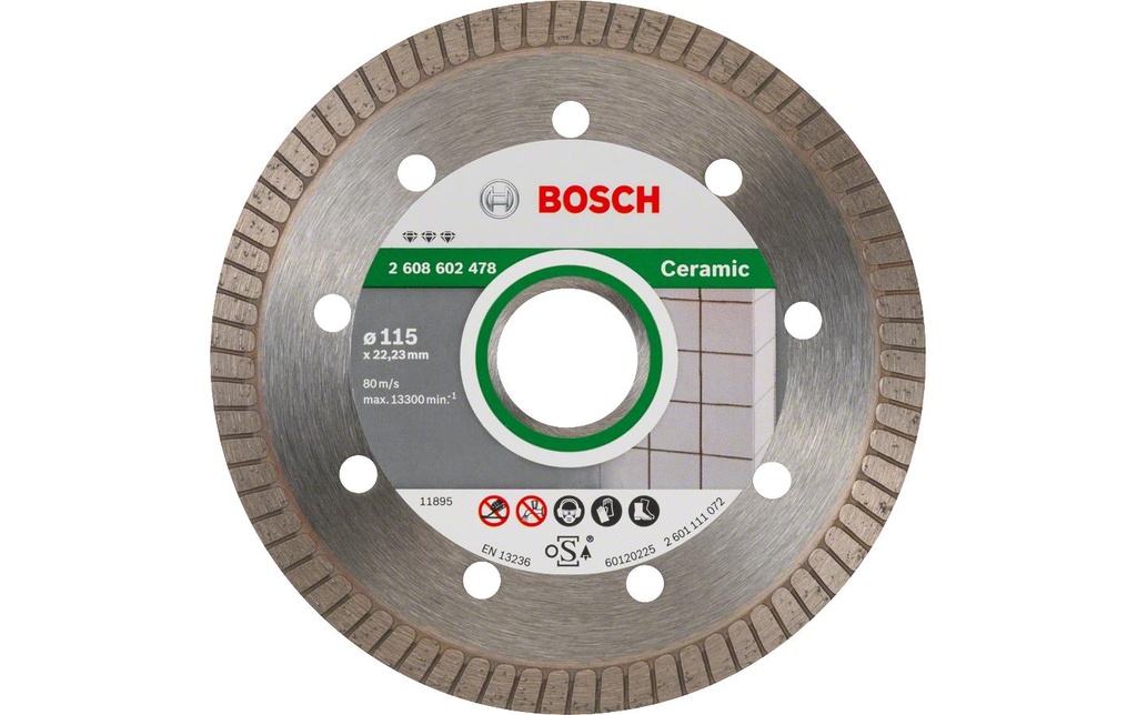 Bosch Professional Disque à tronçonner diamanté Best for Ceramic, 115 x 1.4 x 7 mm