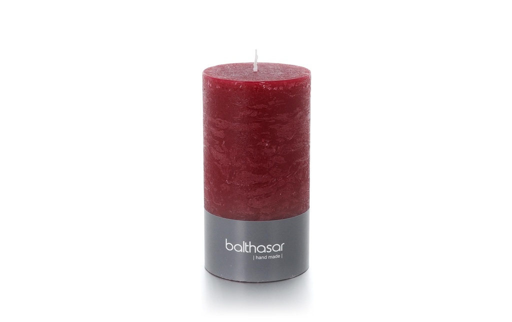 balthasar Bougie cylindrique Rustico 13 cm x 7 cm, Rouge bordeaux