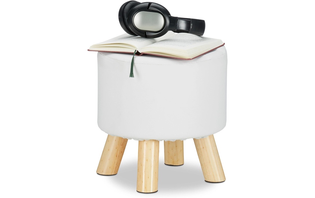 relaxdays Tabouret 30 x 30 cm, blanc
