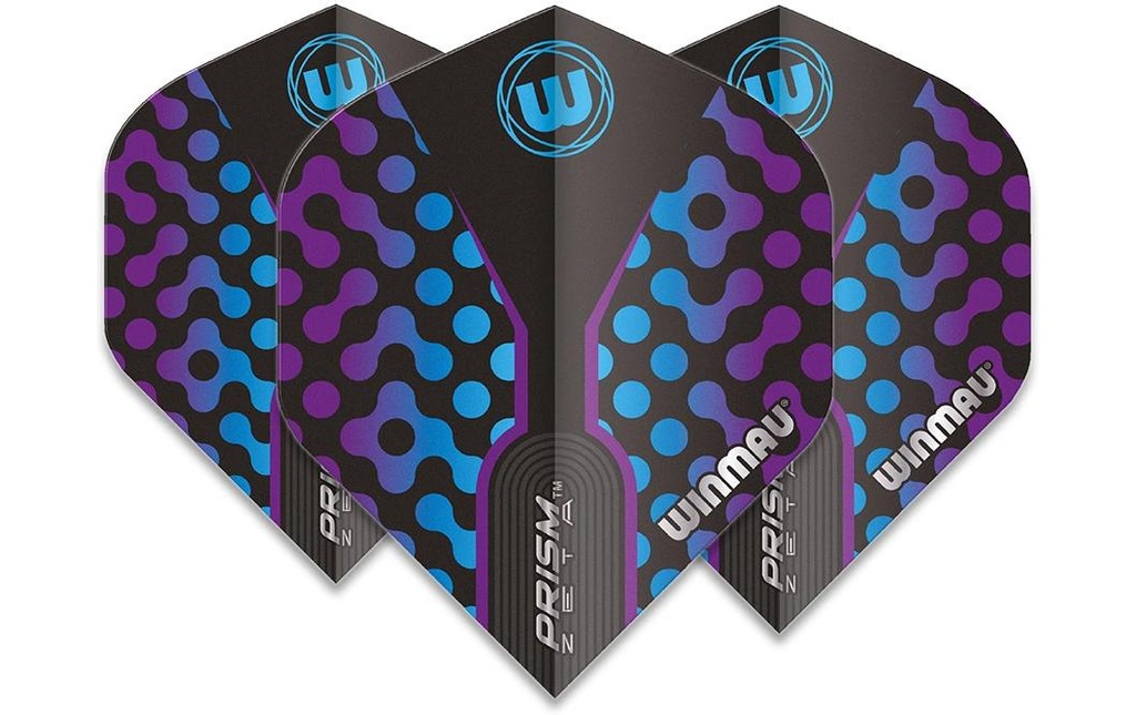 Winmau Dartflight Prism Zeta, Noir / Bleu, 3 pièces