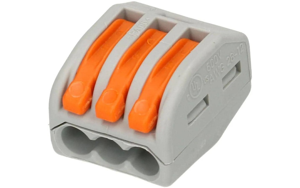 WAGO Borne de connexion Borne Wago 3L 3-fach, 15 Pièce/s